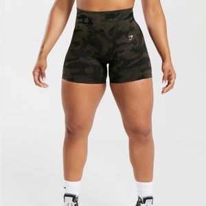 Gymshark Adapt Camo Seamless Ribbed Shorts in Black